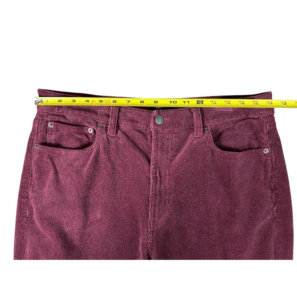 Quince Women's Burgundy Organic Stretch Corduroy Straight Leg Pants Jeans  14 - Picture 4 of 12